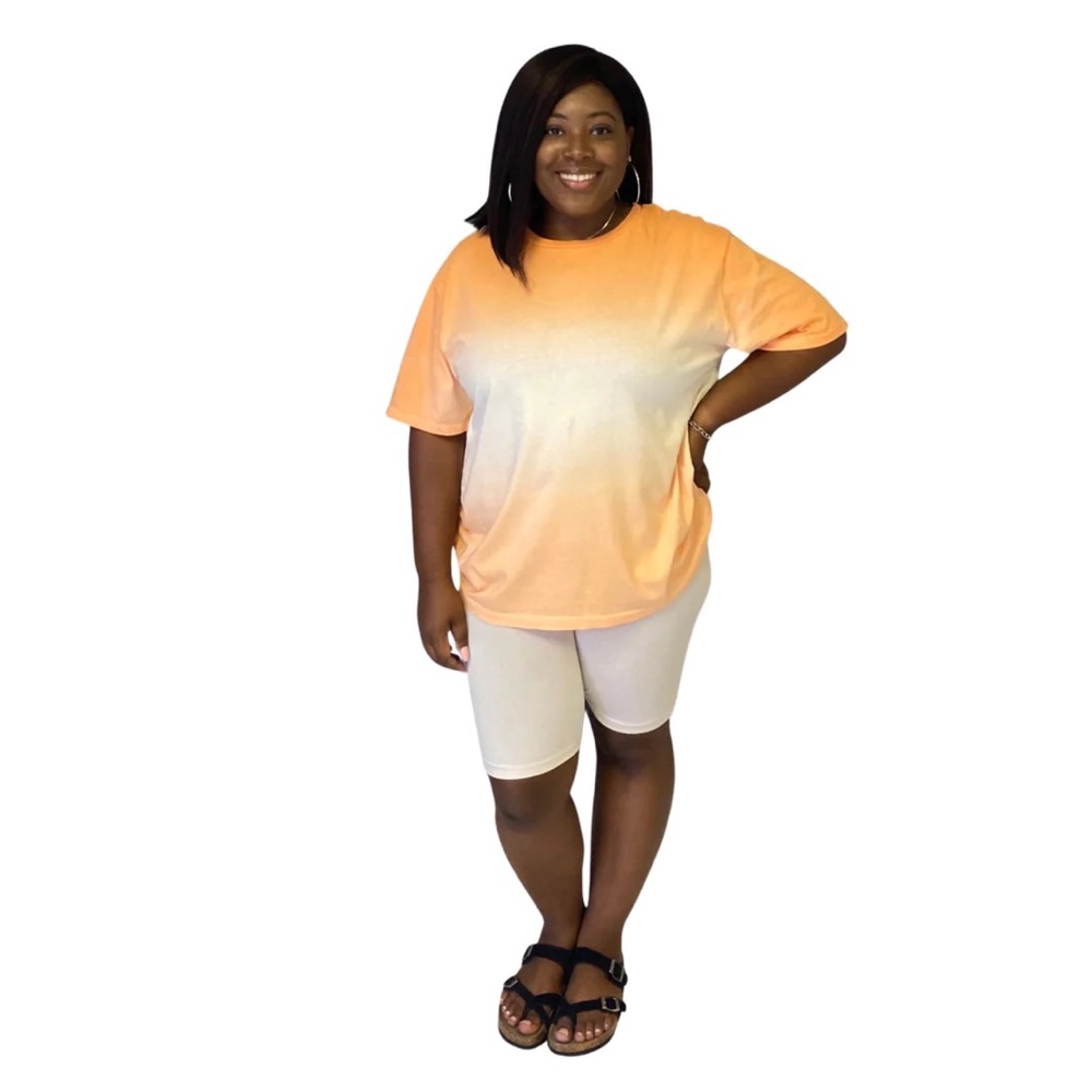 Womens biker shorts sets. Orange plus size only